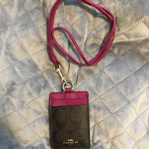Coach lanyard with card case